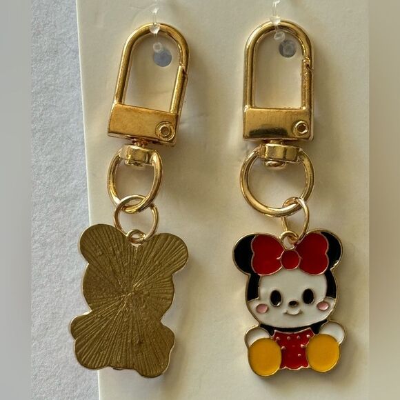 BAG CHARM Gold Tone Baby Mickey and Minnie Bag Charm Keychain - Picture 3 of 3